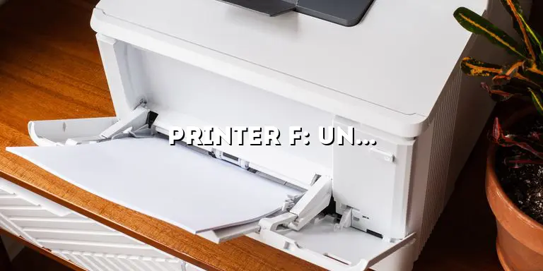 Printer F: Unlocking the Potential of Advanced Printing Technology